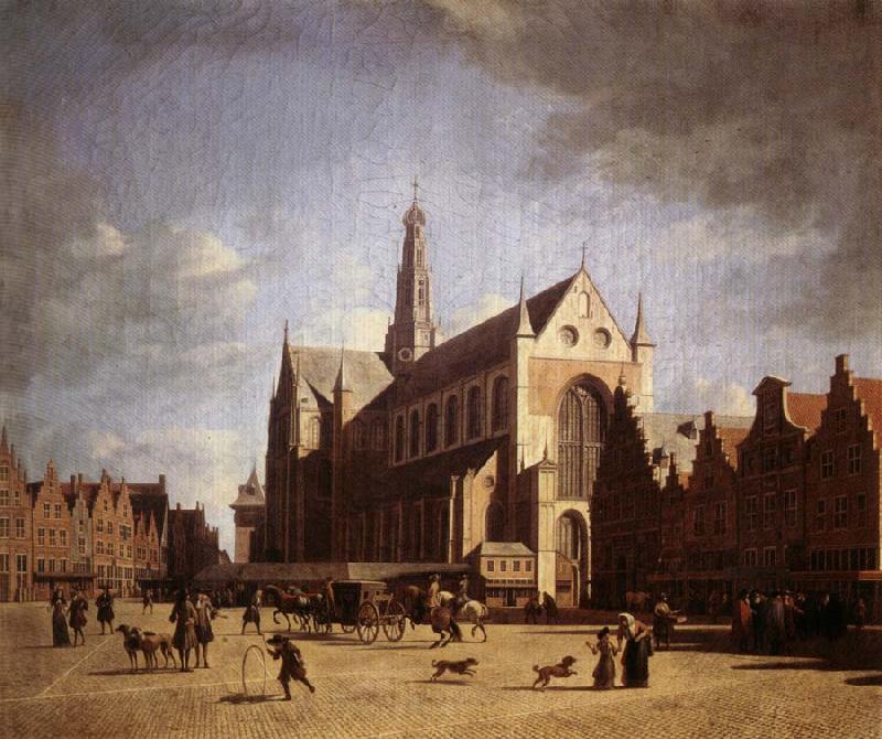Gerrit Bakhuizen Great Market in Haarlem Spain oil painting art